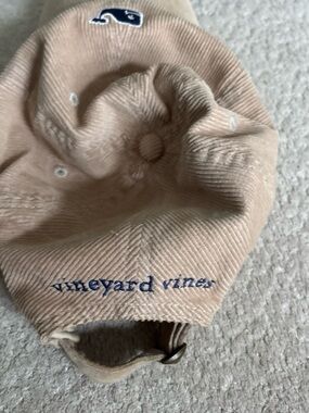 Vineyard Vines Tan Corduroy Hat with Navy Whale